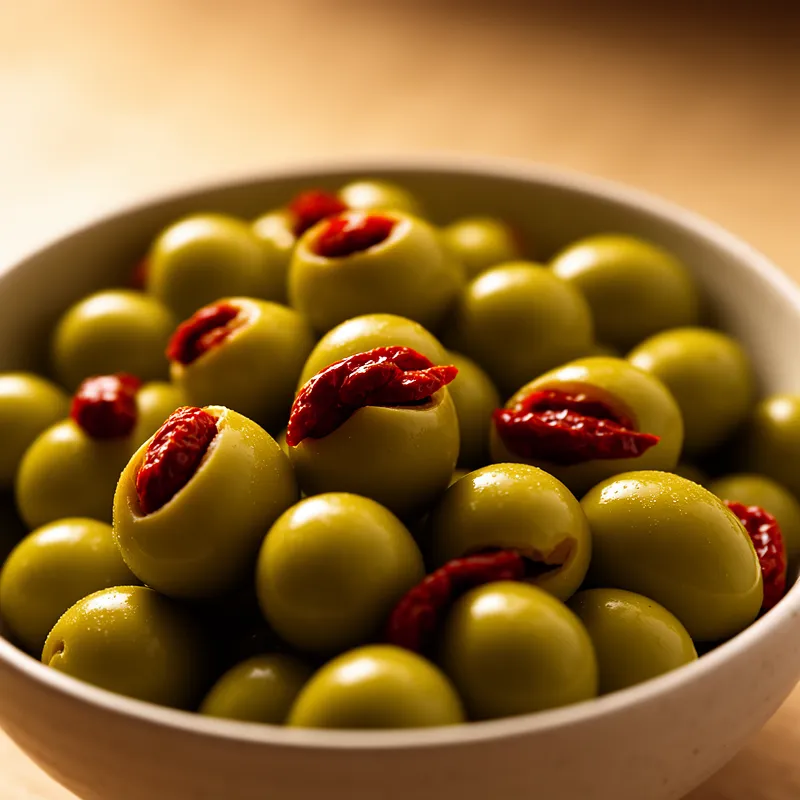 Olives, green, Manzanilla, stuffed with pimiento — calories and nutrition facts